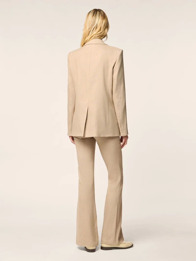 Stretch Viscose-Linen Canvas Blazer