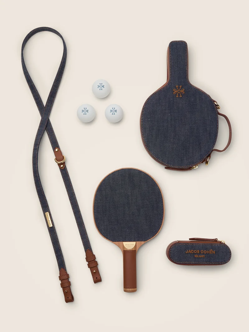 Ping Pong kit in denim and leather
