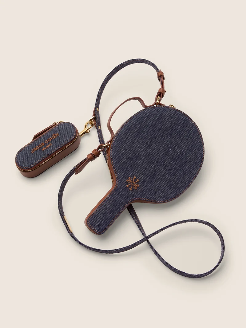 Ping Pong kit in denim and leather