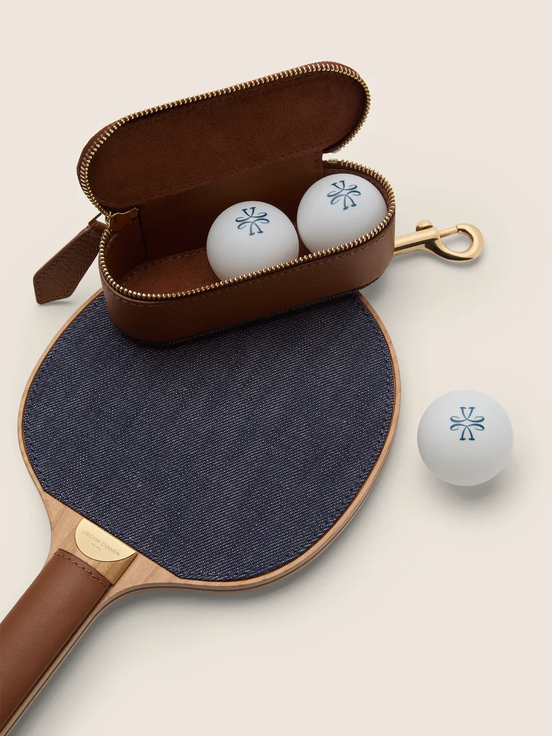 Ping Pong kit in denim and leather