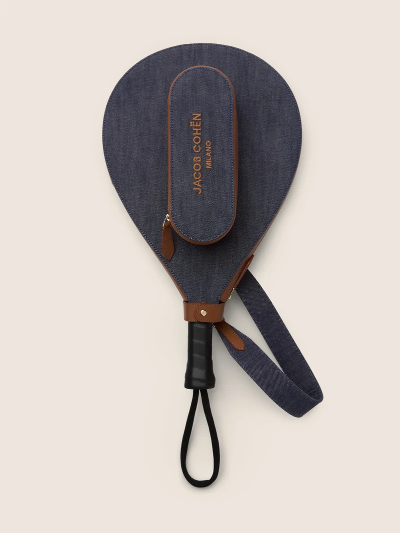 Padel holder kit in denim and leather