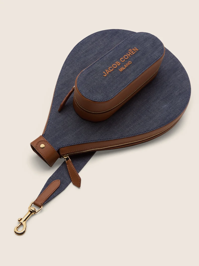 Padel holder kit in denim and leather