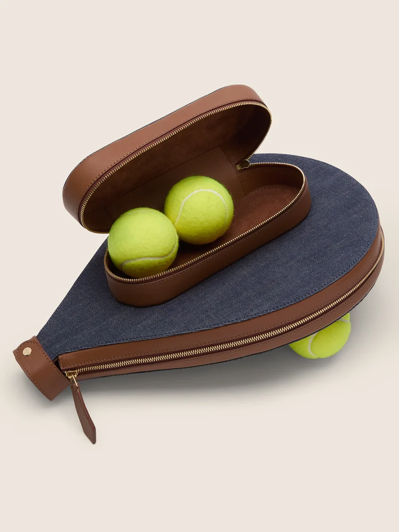 Padel holder kit in denim and leather