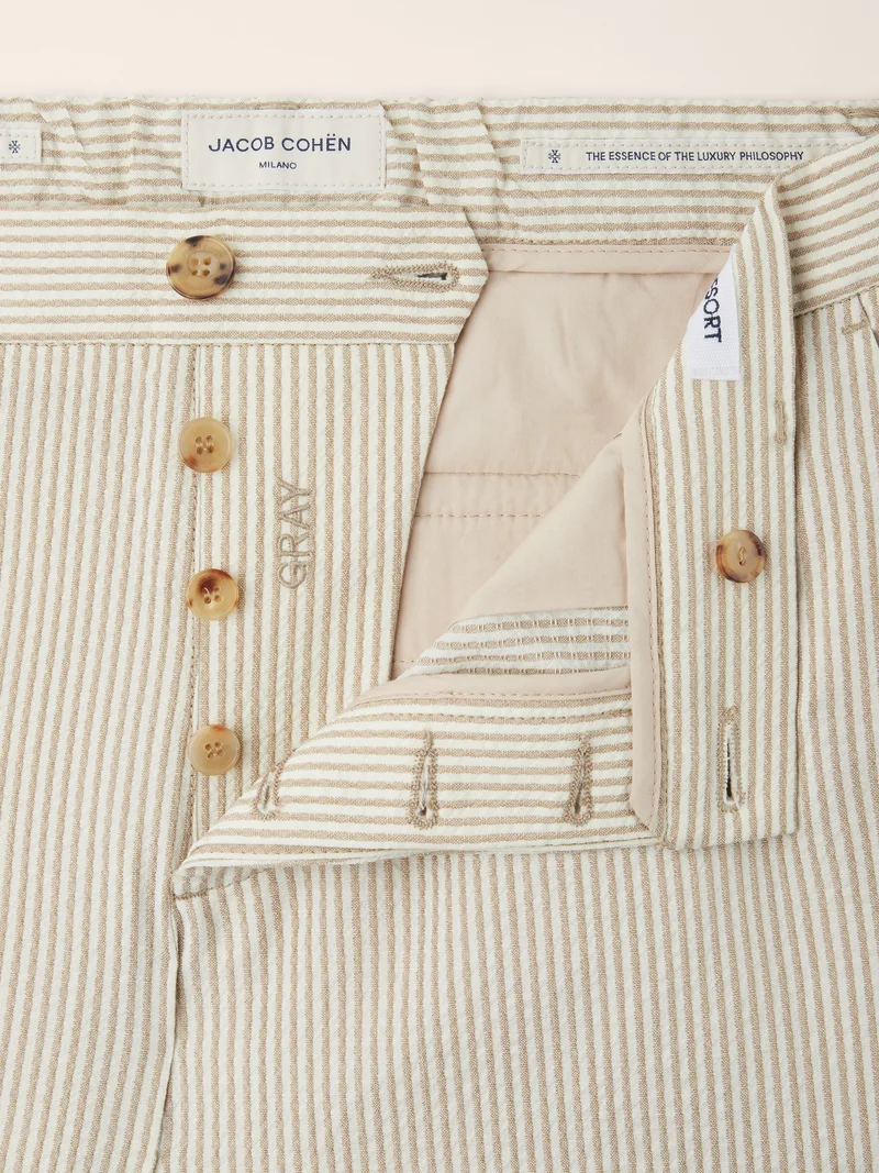 Gray – Pants in Wool Seersucker