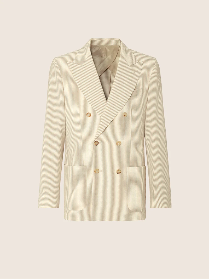 Blazer in Wool Seersucker