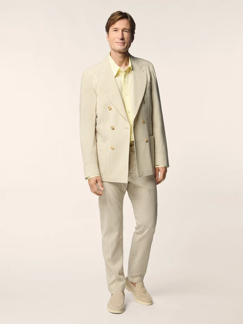 Blazer in Wool Seersucker