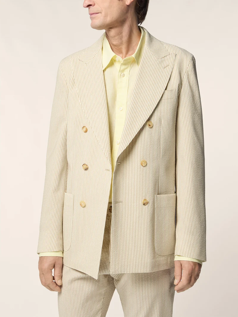 Blazer in Wool Seersucker