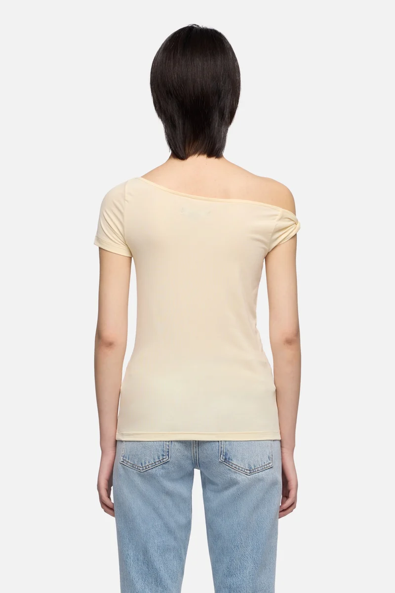 TWISTED SHOULDER TEE in Lyocell Glaze