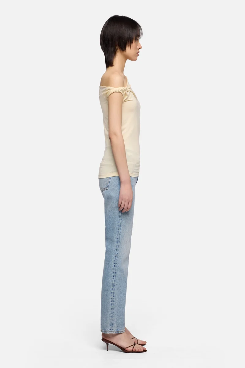 TWISTED SHOULDER TEE in Lyocell Glaze