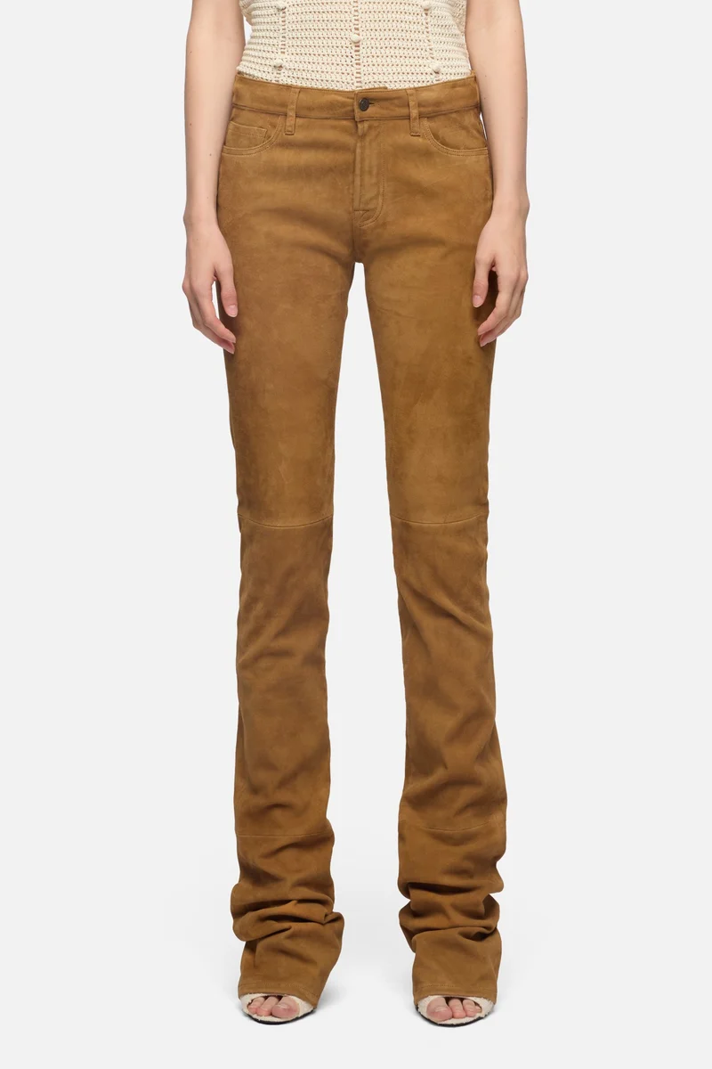 LOW SKINNY BOOT in Suede Caramel