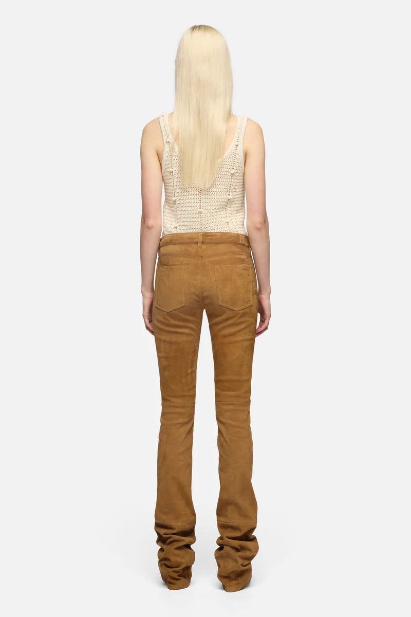 LOW SKINNY BOOT in Suede Caramel