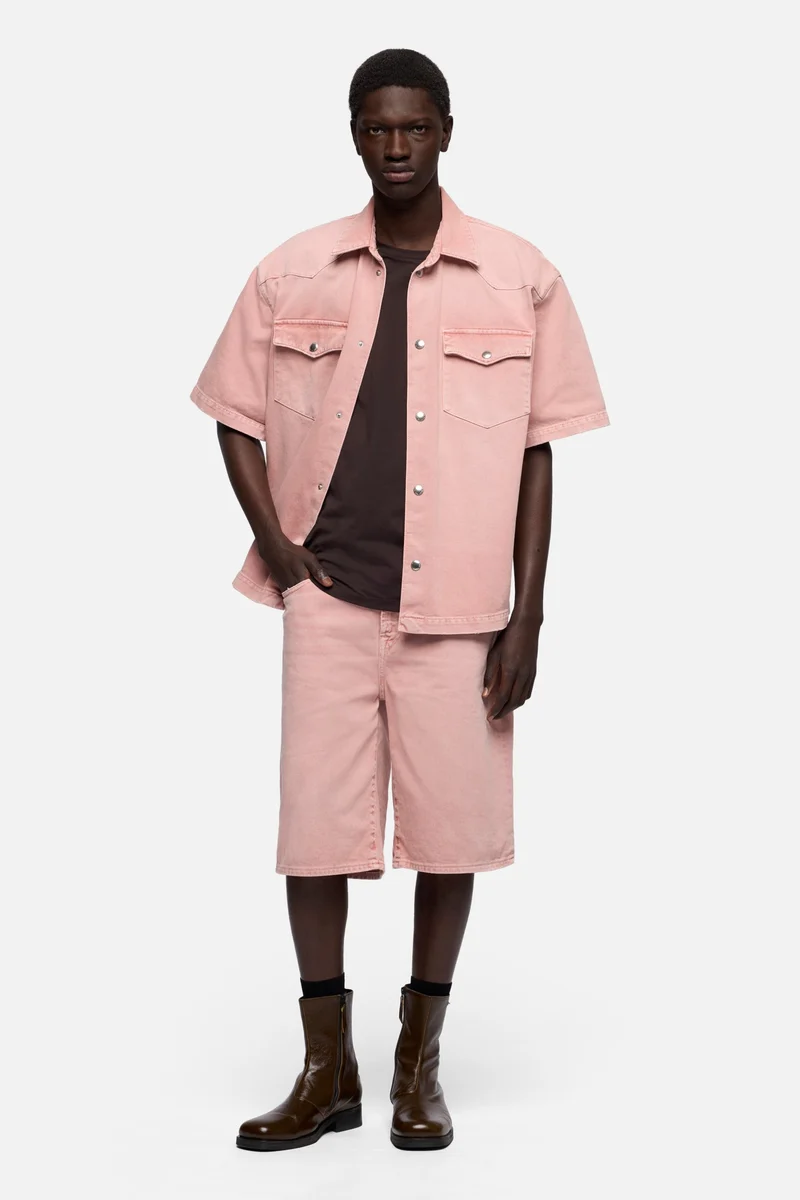 SHORT SLEEVE WESTERN OVERSHIRT in MANKIND Quartz