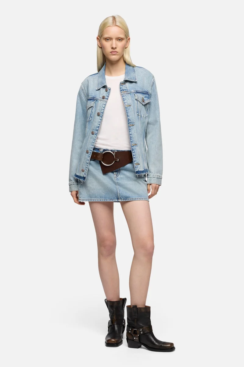 CHERRY MINI SKIRT in MANKIND Blue Erosion