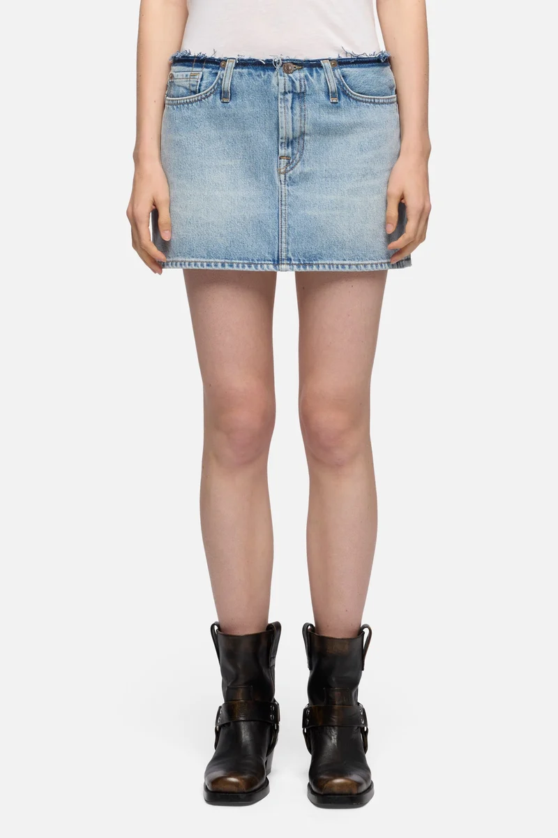 CHERRY MINI SKIRT in MANKIND Blue Erosion