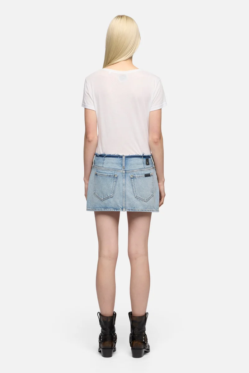 CHERRY MINI SKIRT in MANKIND Blue Erosion