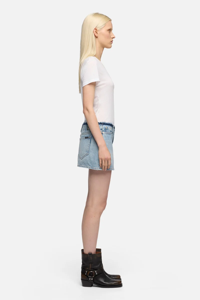 CHERRY MINI SKIRT in MANKIND Blue Erosion
