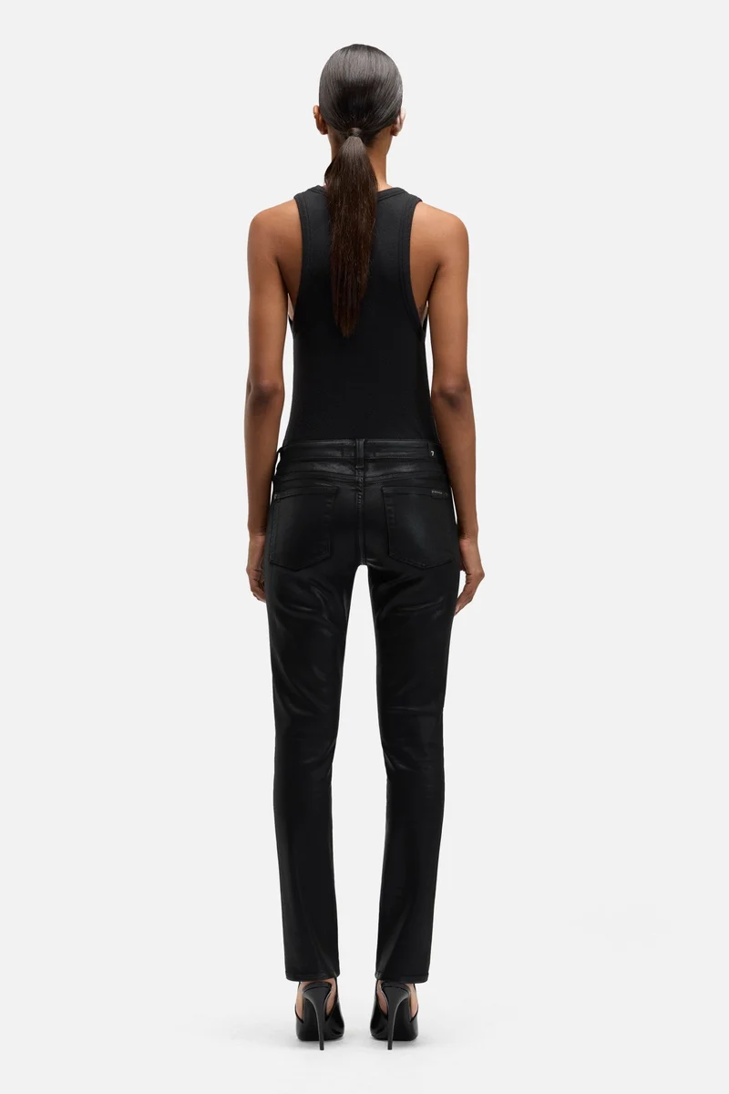LOW SKINNY in Coated Slim Illusion Black
