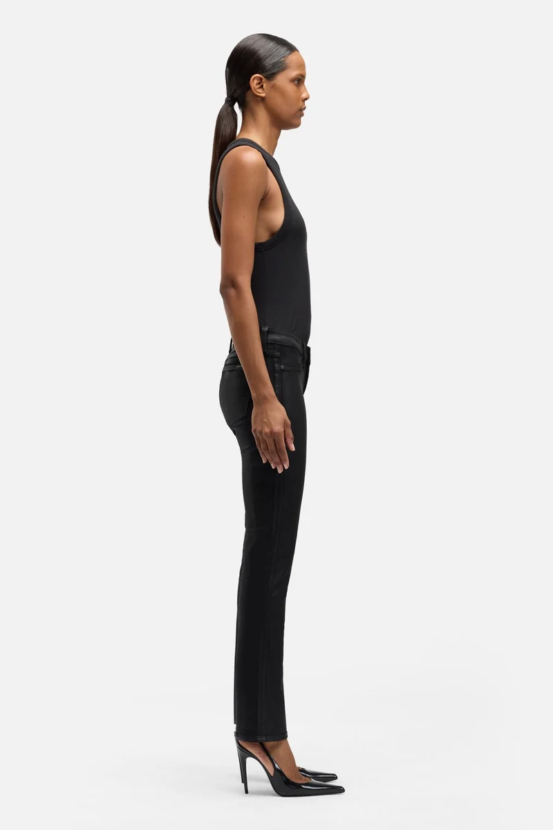 LOW SKINNY in Coated Slim Illusion Black