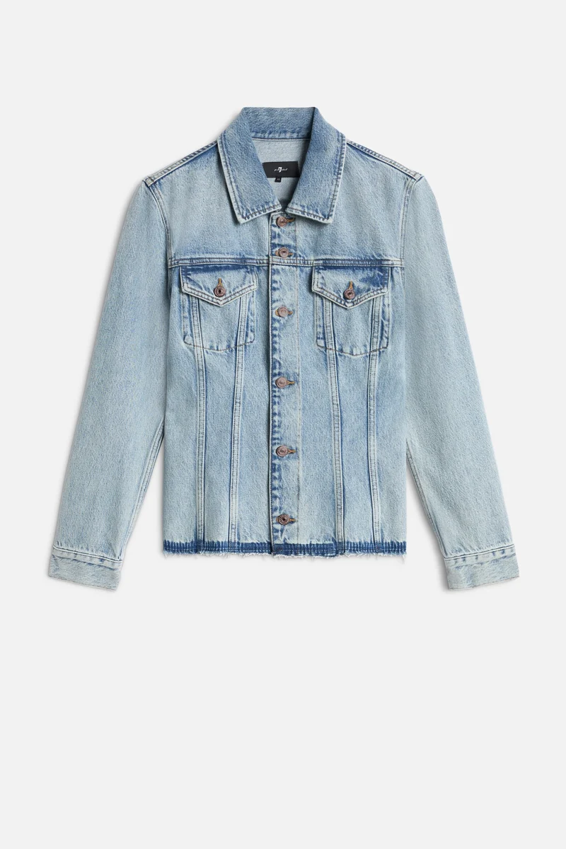 CINCHED TRUCKER JACKET in MANKIND Blue Erosion