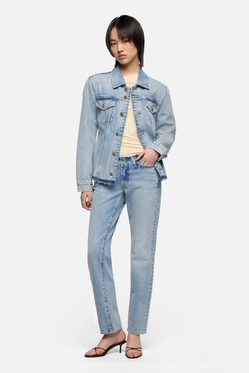 CINCHED TRUCKER JACKET in MANKIND Blue Erosion