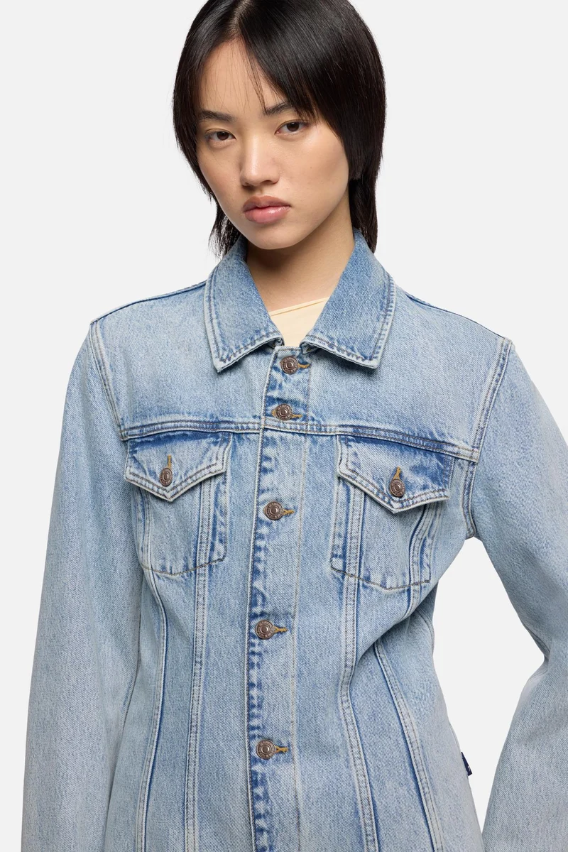 CINCHED TRUCKER JACKET in MANKIND Blue Erosion