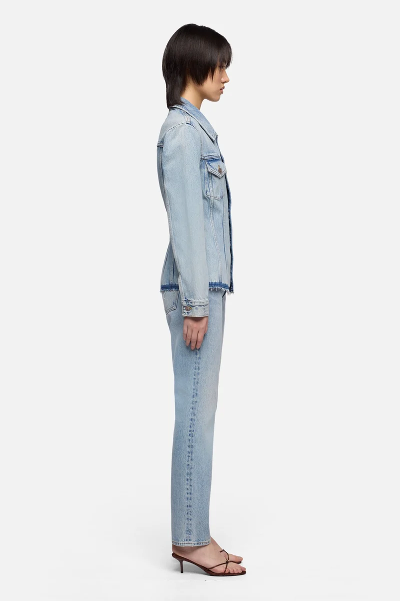 CINCHED TRUCKER JACKET in MANKIND Blue Erosion