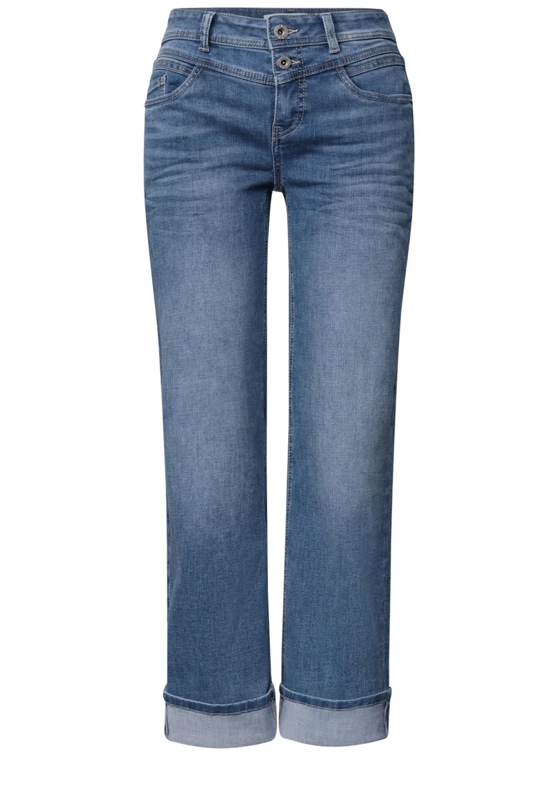 QR Style Amalia Straight Leg,m, Mid Blue Authentic washed