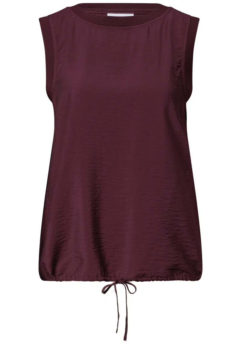 Blousetop w tape detail UNI, rustic rouge