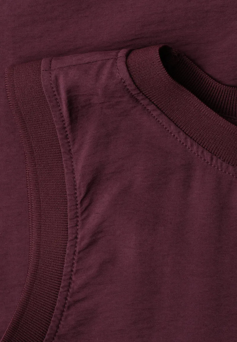 Blousetop w tape detail UNI, rustic rouge