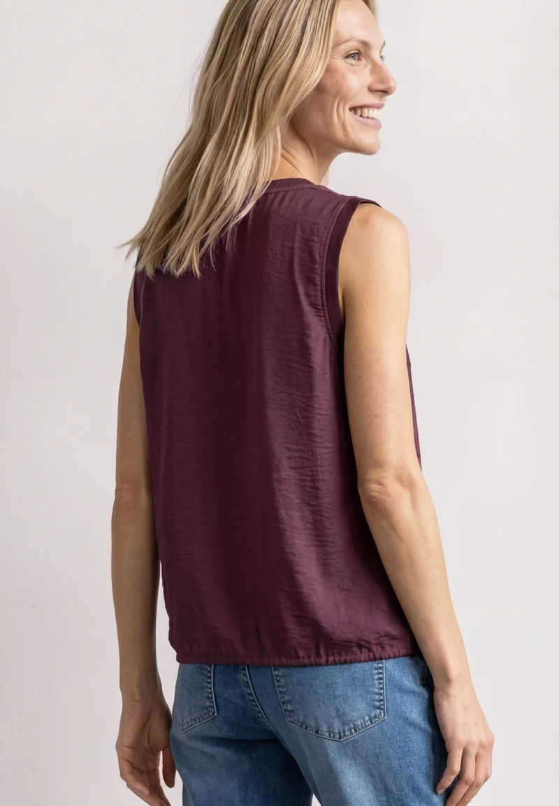 Blousetop w tape detail UNI, rustic rouge