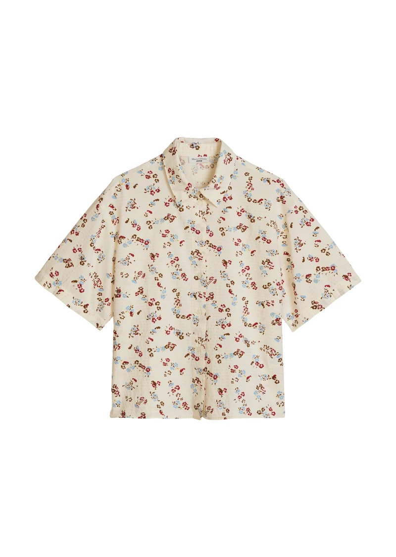 Woven Blouses Shortsleeve, Offwhite_Multi_01