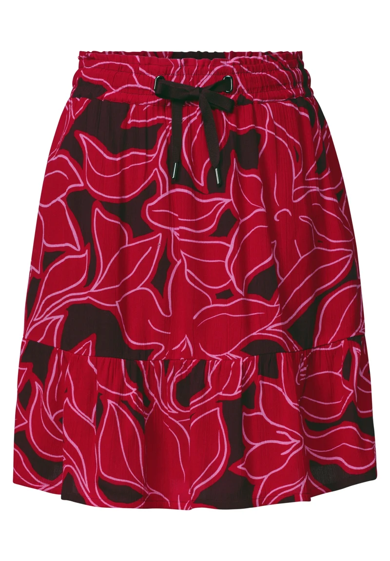 Skirt Volant_AOP, salsa red