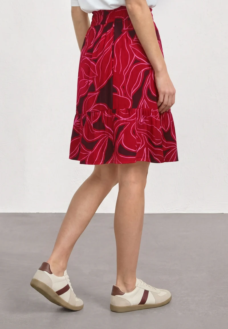 Skirt Volant_AOP, salsa red
