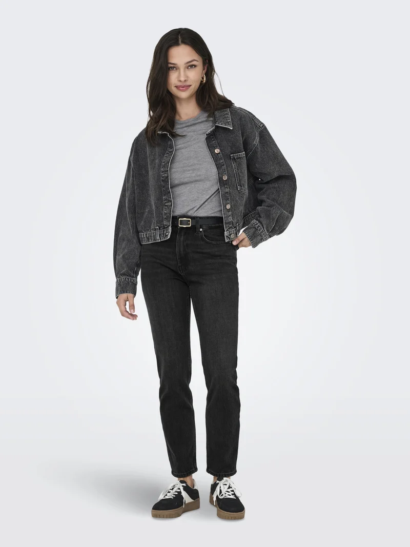 ONLEMILY HW STRAIGHT ANK DNM NAS997, Black Denim/NAS997