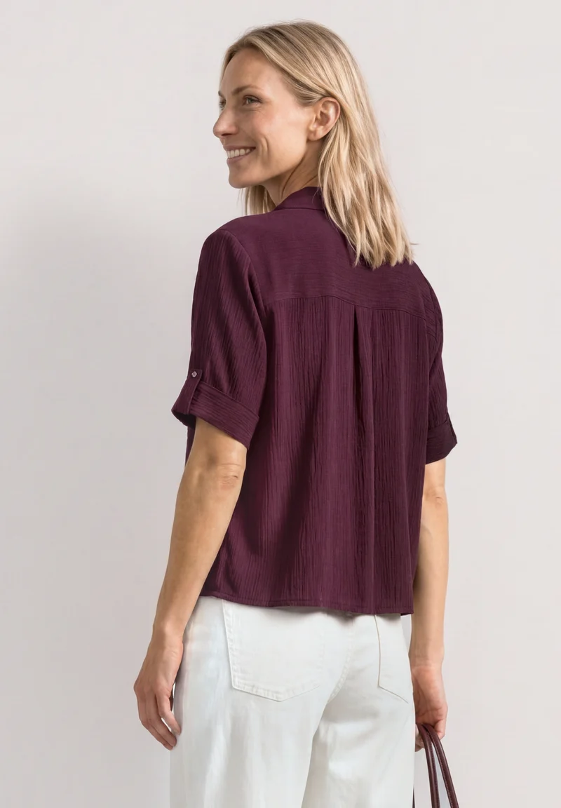 LTD QR Buttoned shirtcollar bl, rustic rouge