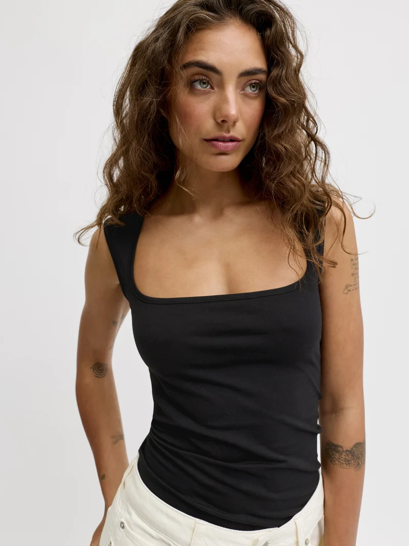JXISABELLA GIGI STR SL TOP JRS NOOS, Black