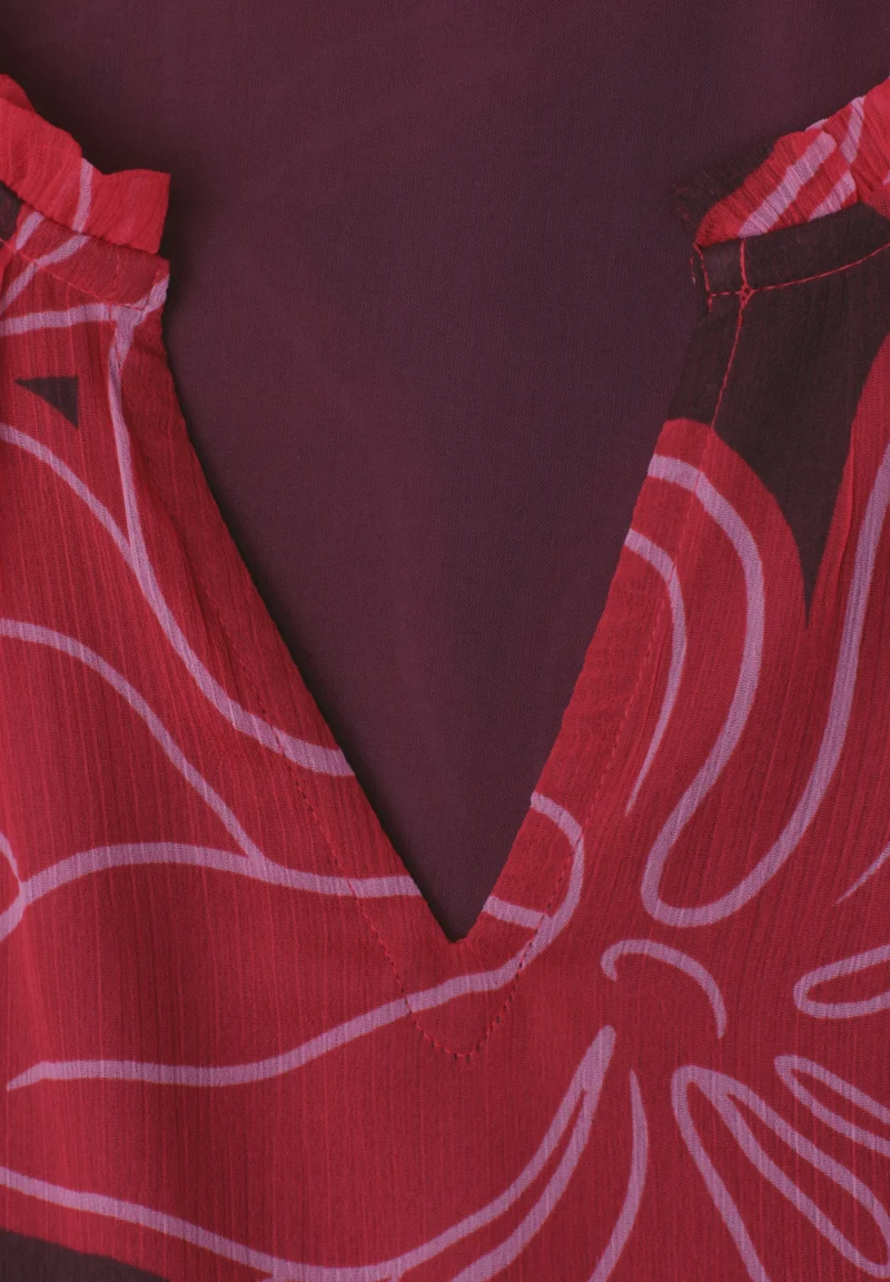 Chiffon Maxi Dress_printed, salsa red