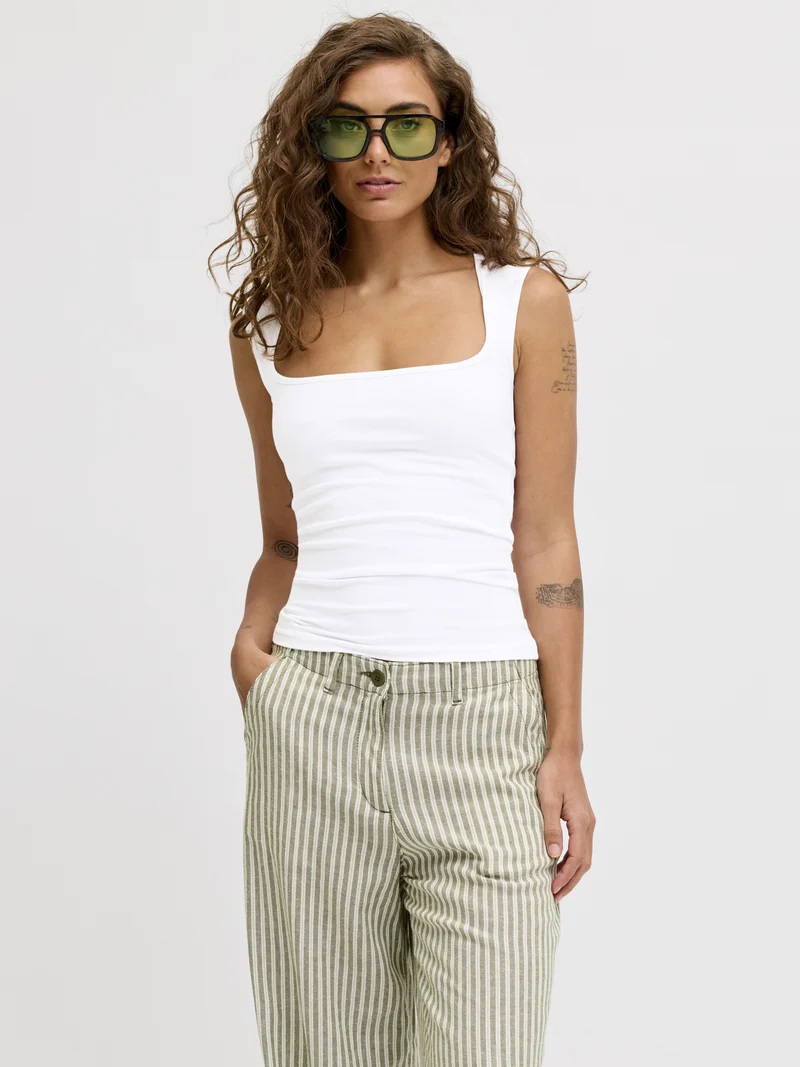 JXISABELLA GIGI STR SL TOP JRS NOOS, Bright White