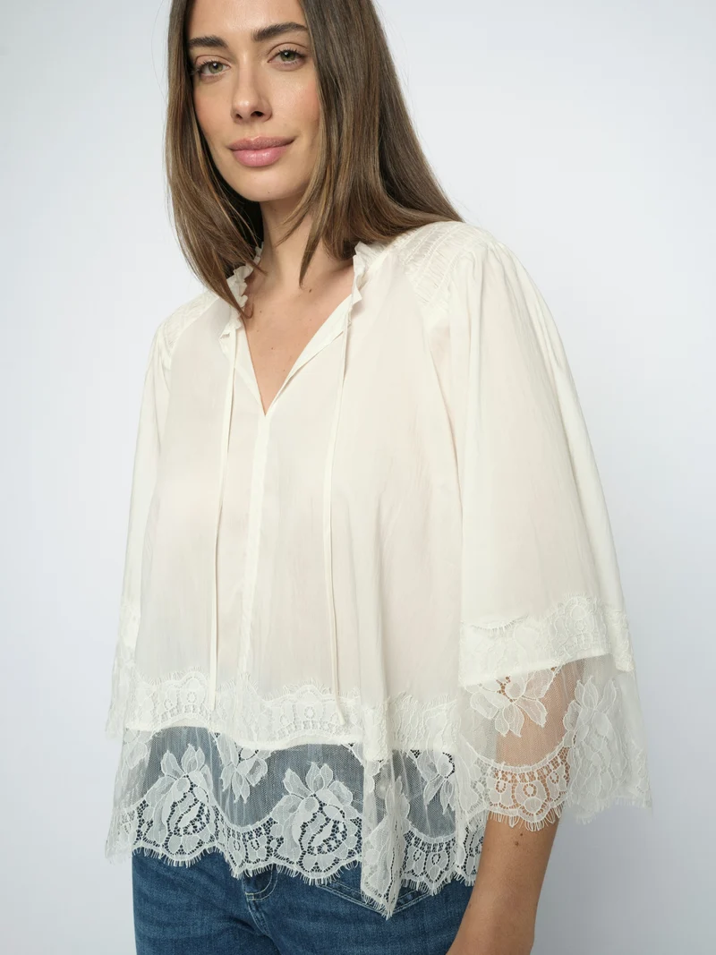 MMEisa Tess 3/4 Lace Blouse