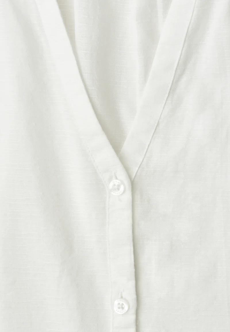 Buttoned splitneck blouse w ta, off white