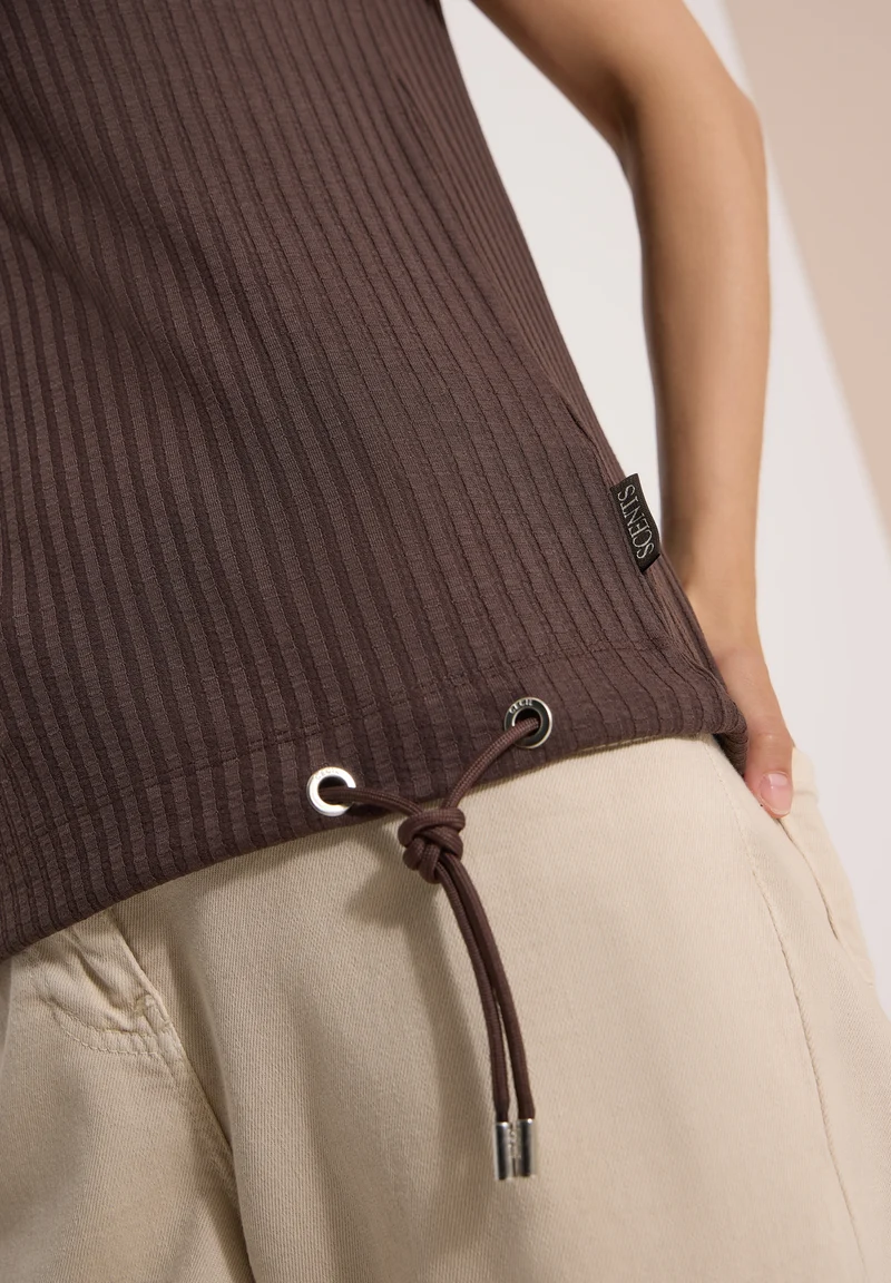 Rib Structure Top, brown cacao