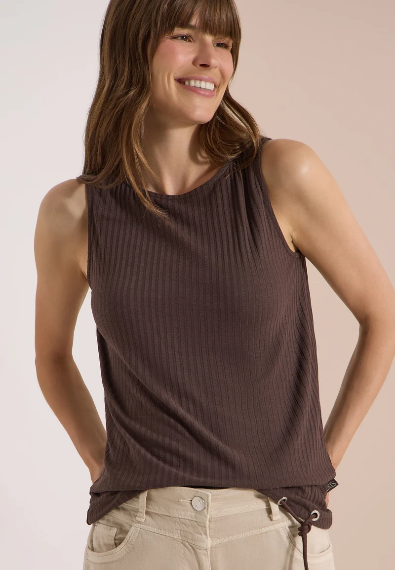 Rib Structure Top, brown cacao