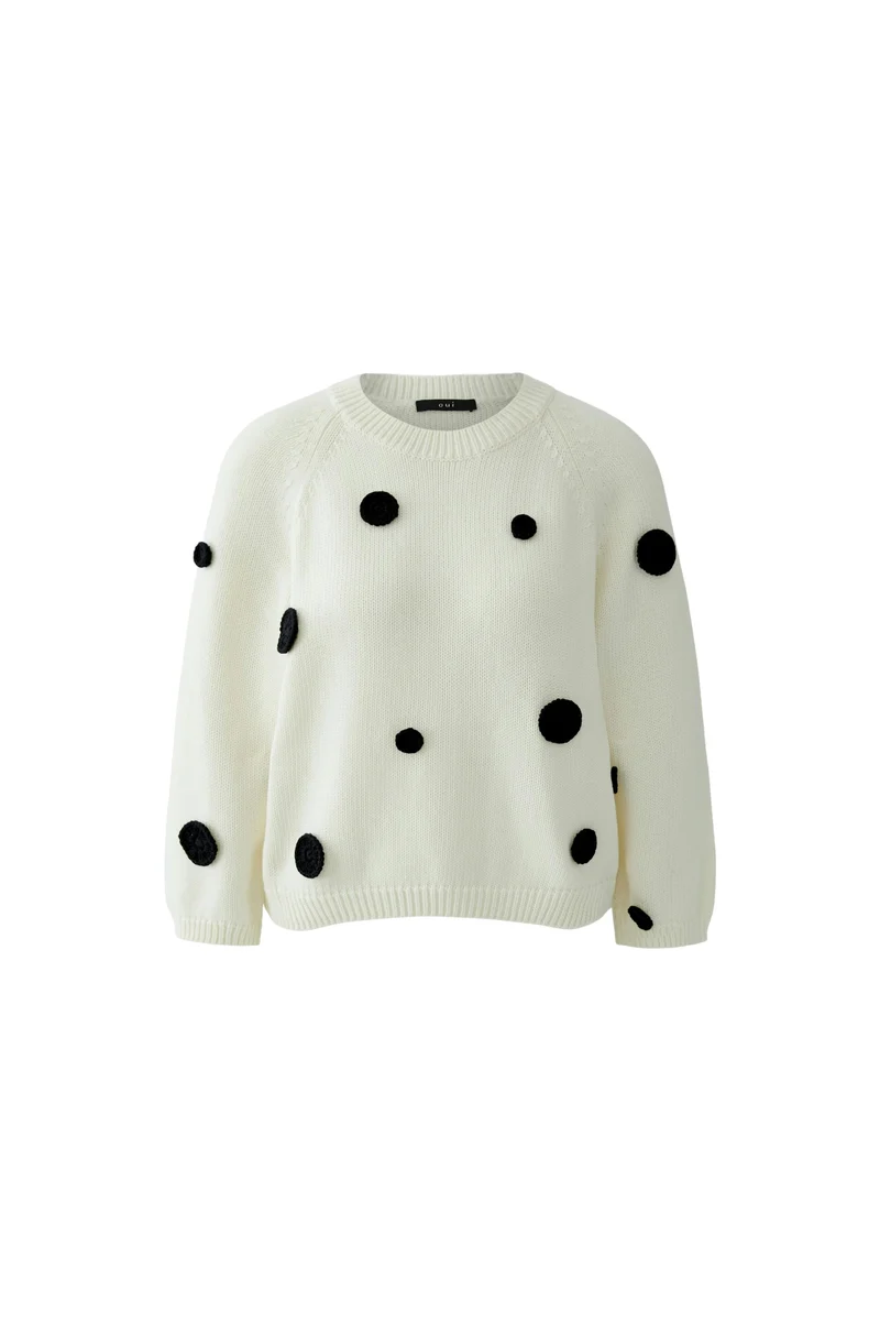 Pullover, white black