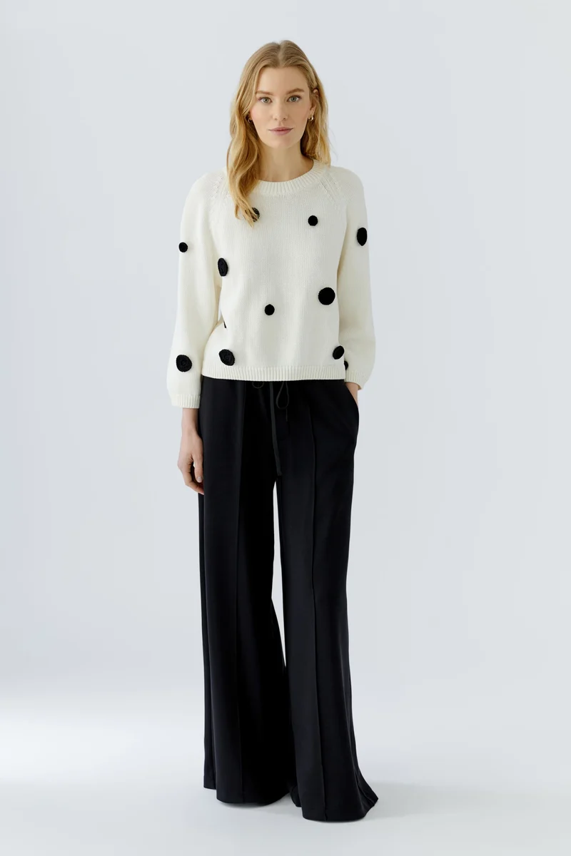 Pullover, white black