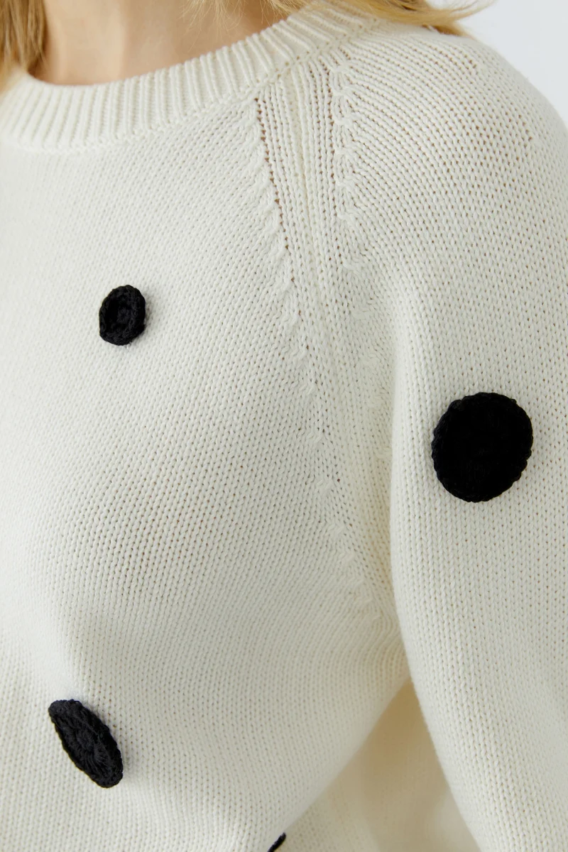Pullover, white black
