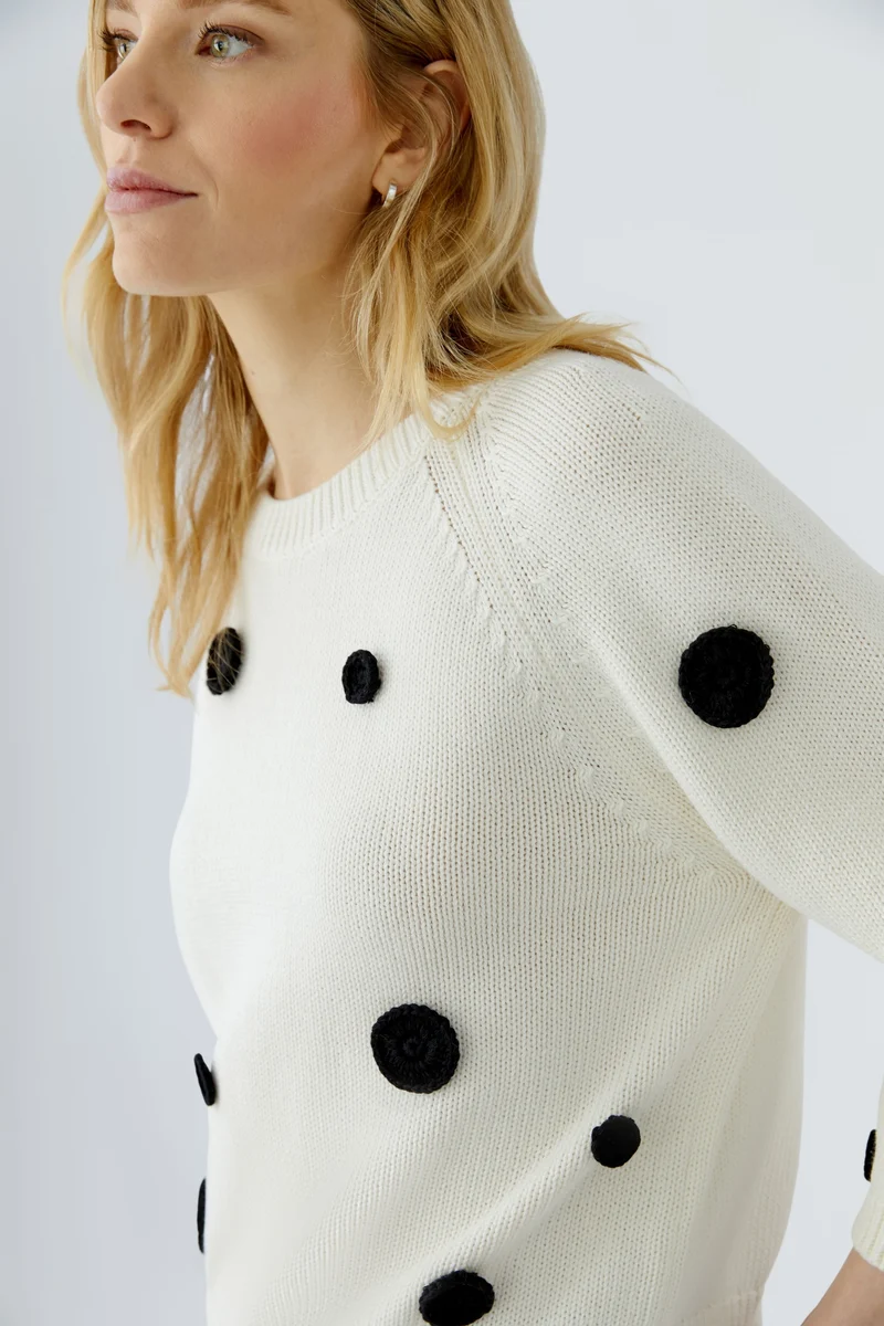 Pullover, white black