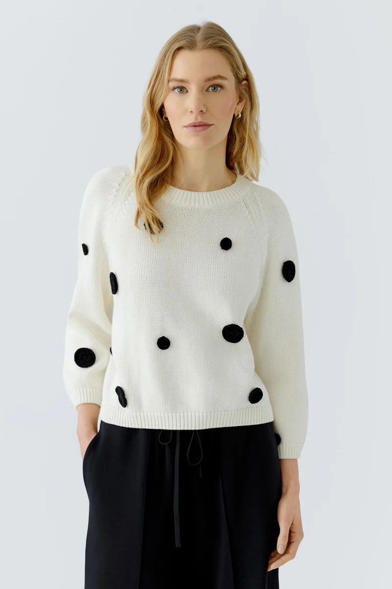 Pullover, white black