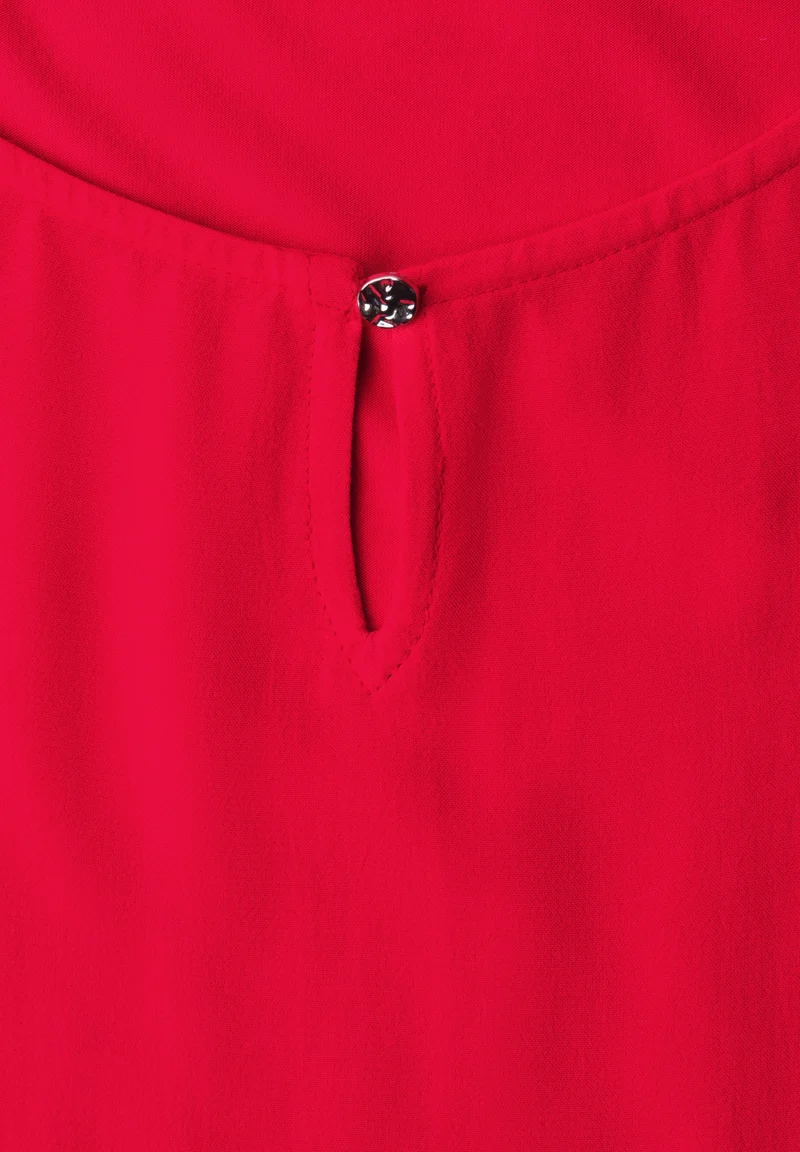 mat-mix top w.gathering and de, salsa red