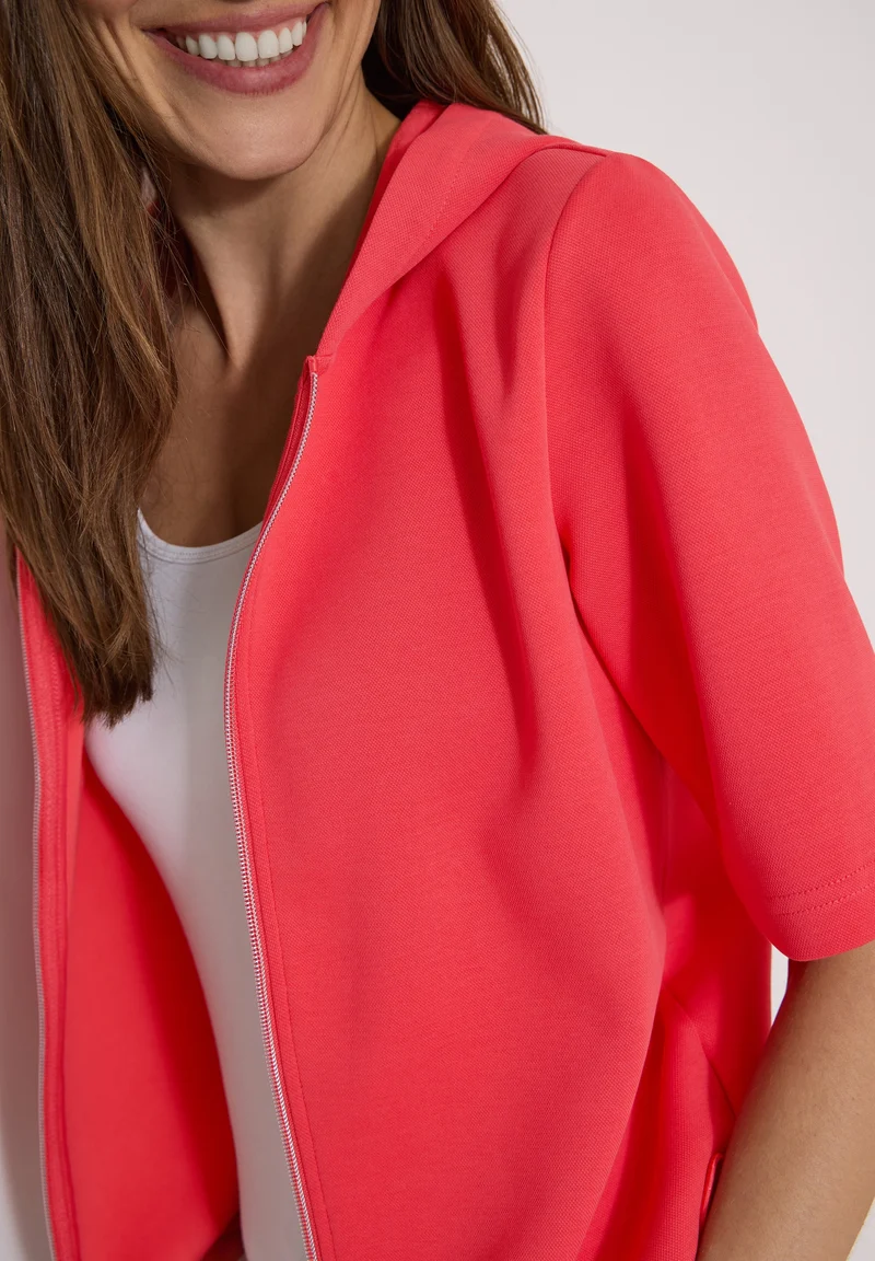 TOS Solid T-Shirt Jacket, coral