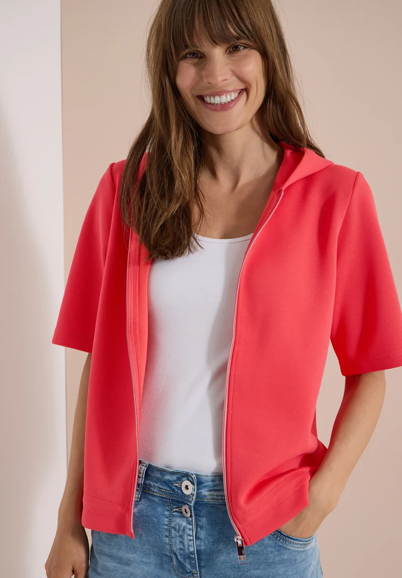 TOS Solid T-Shirt Jacket, coral